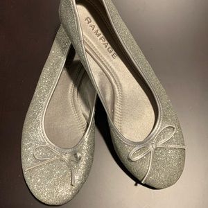 DONATED Rampage silver glitter flats